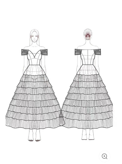 Noiré | Off-shoulder mesh avondjurk