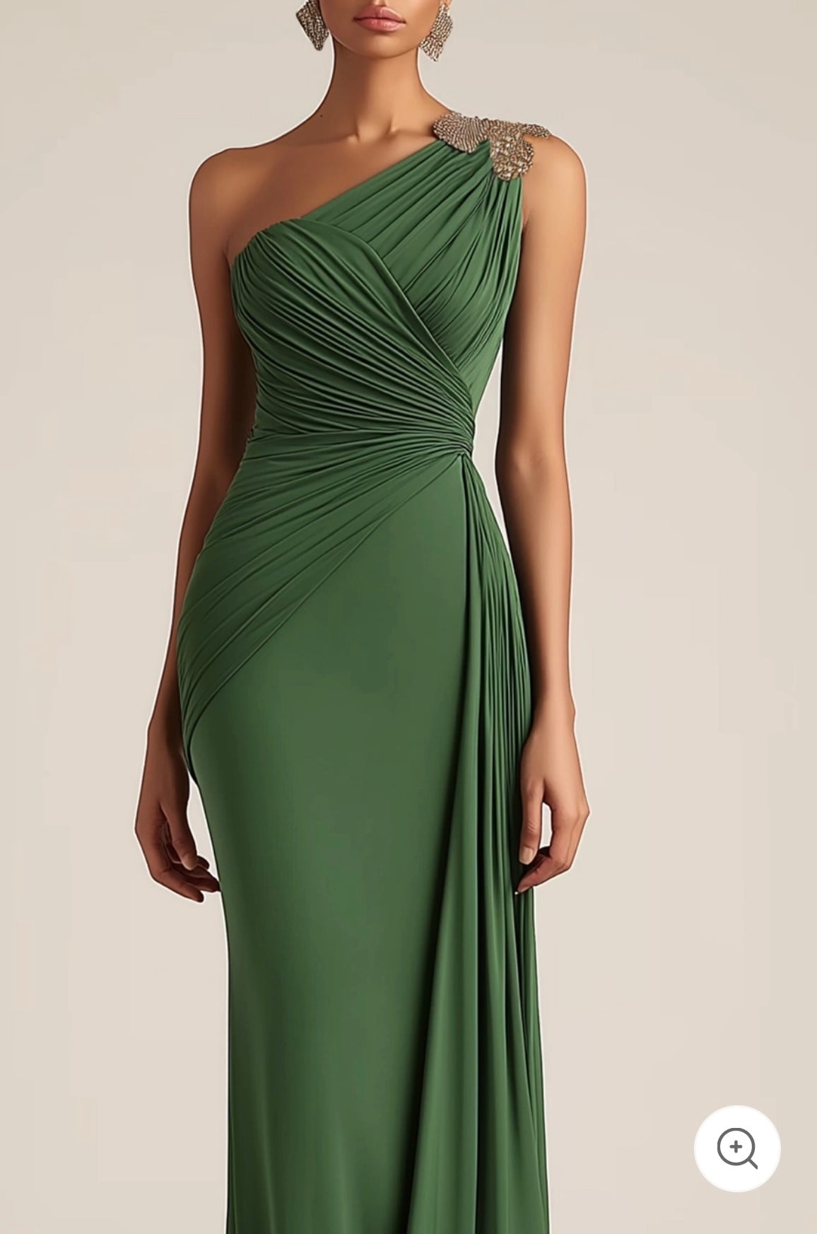 Selene | Elegante avondjurk met één schouder in groen
