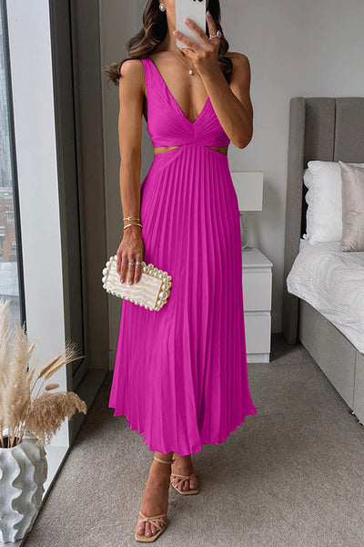 Elsa | Elegante geplooide maxi-jurk