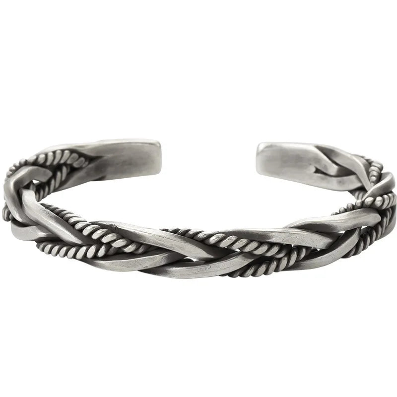 Helix - Gedraaide sterling zilveren armband met touwdetail