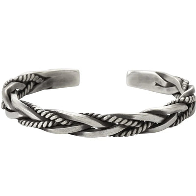 Helix - Gedraaide sterling zilveren armband met touwdetail