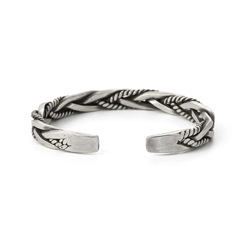 Helix - Gedraaide sterling zilveren armband met touwdetail