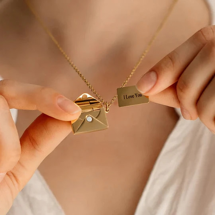 Sofia - Geometrische hangerketting met envelop