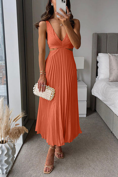 Elsa | Elegante geplooide maxi-jurk