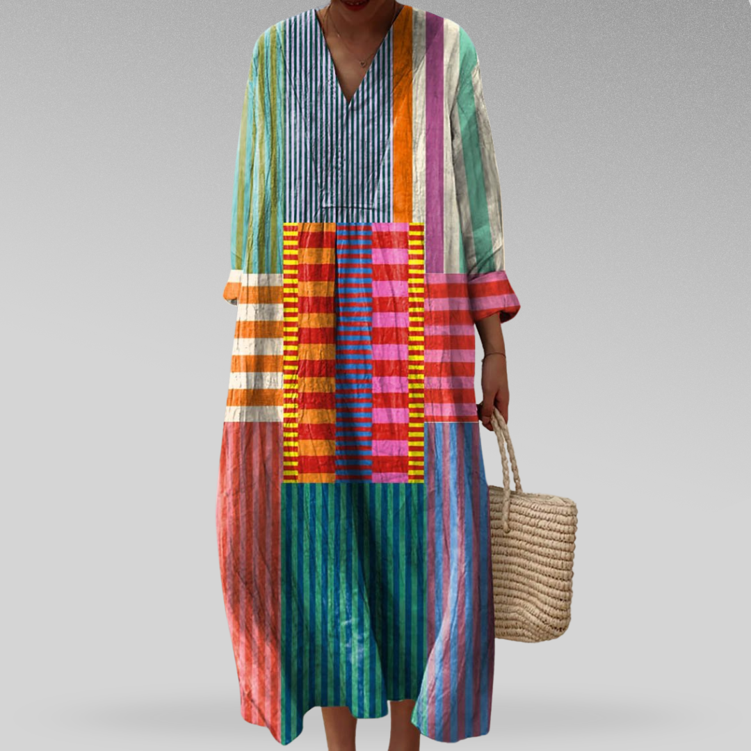 Naomi | Color Block Breeze Maxi-jurk