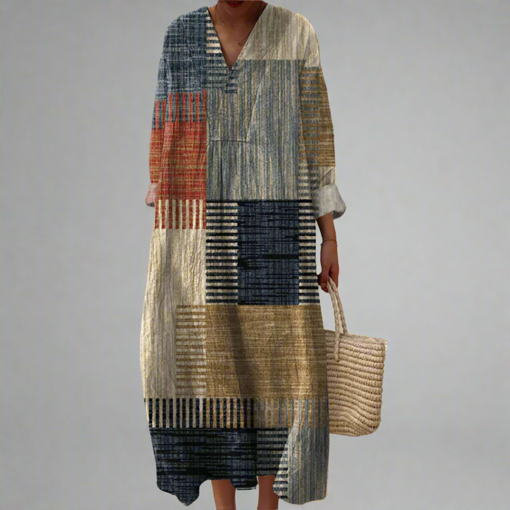 Harriet | Casual maxi-jurk in aardetinten