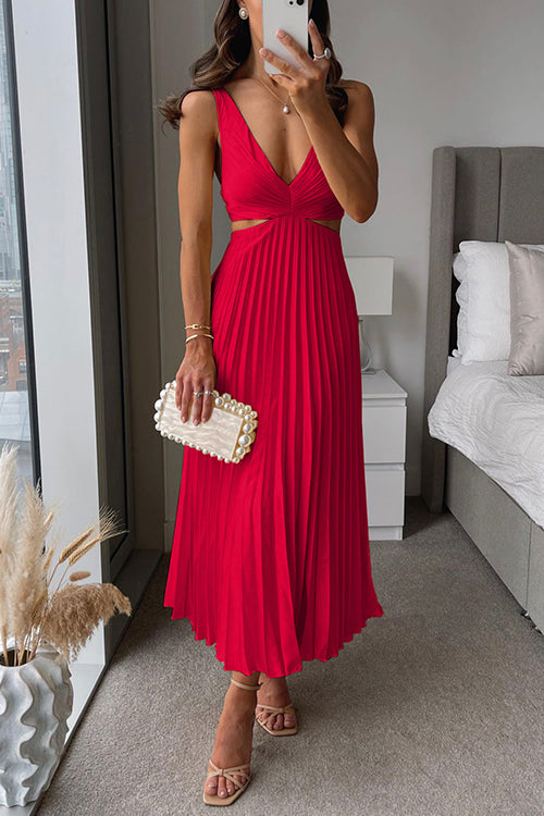 Elsa | Elegante geplooide maxi-jurk