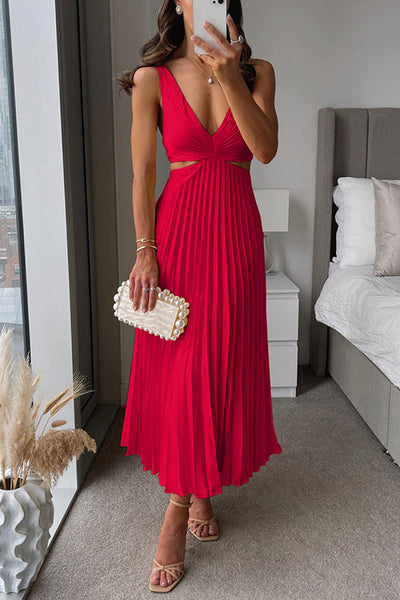 Elsa | Elegante geplooide maxi-jurk