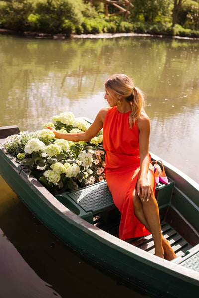 Elegante zomer midi-jurk
