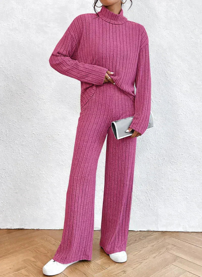 Margaux™ - gebreide broek en trui met coltrui voor dames