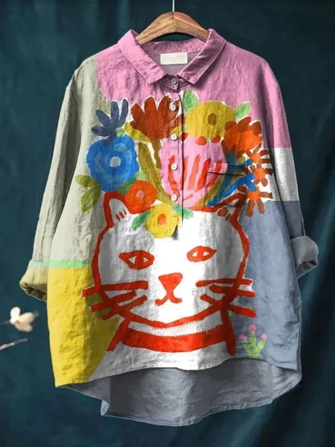 Sofia | Artistiek shirt met speelse print