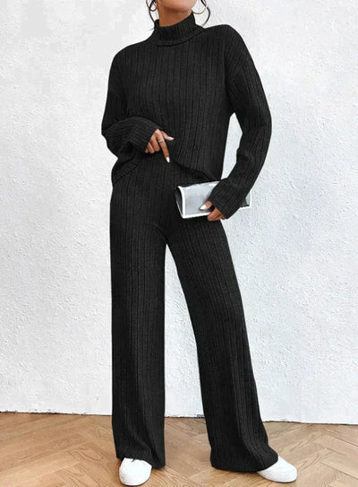Margaux™ - gebreide broek en trui met coltrui voor dames