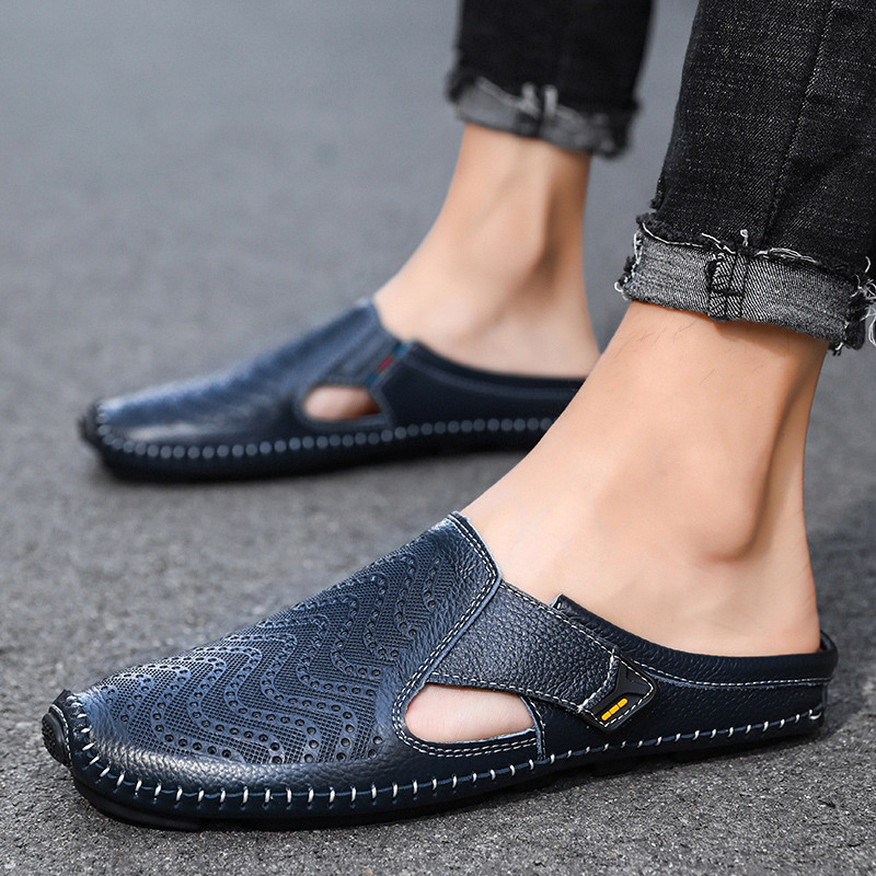 Ademende Italiaanse leren sandalen