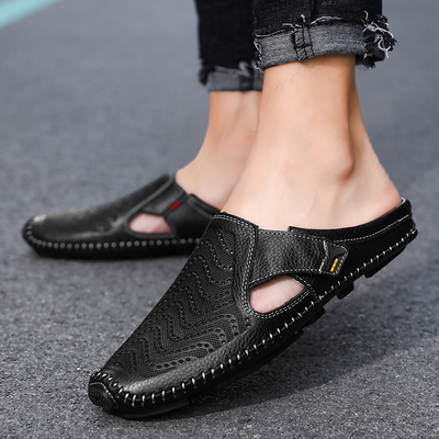 Ademende Italiaanse leren sandalen