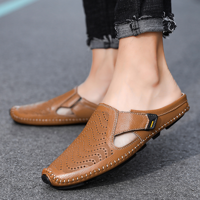 Ademende Italiaanse leren sandalen