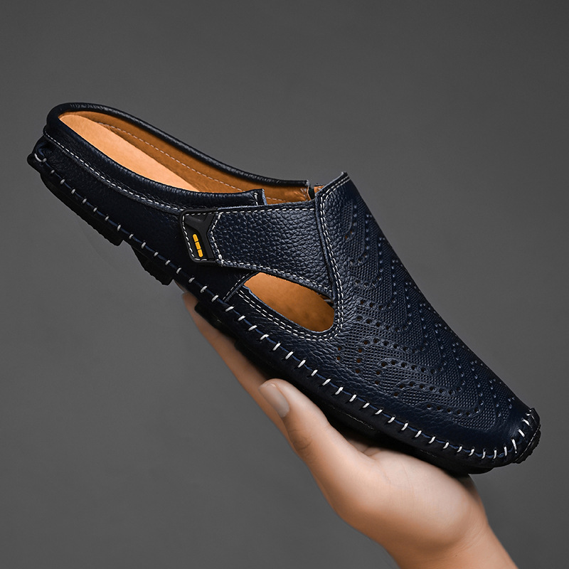 Ademende Italiaanse leren sandalen