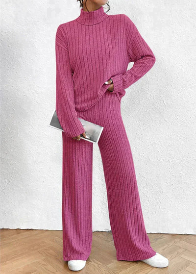 Margaux™ - gebreide broek en trui met coltrui voor dames