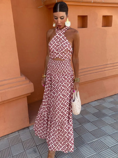 Mickay | Elegante midi-jurk met off-shoulder-stijl