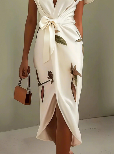 NOMI - Elegante witte satijnen jurk
