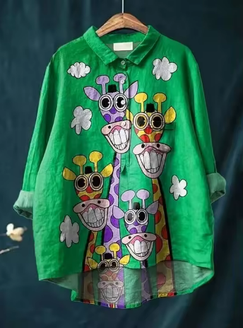 Sofia | Kleurrijke blouse met giraffenprint