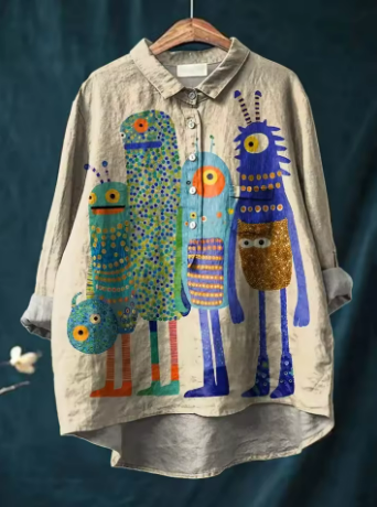 Sofia | Blouse met Monsterprint