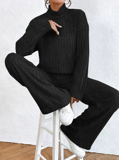 Margaux™ - gebreide broek en trui met coltrui voor dames