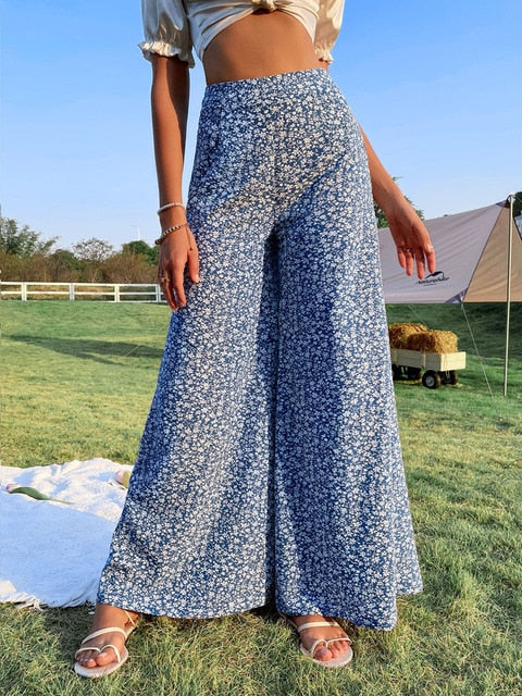 Bedrukte broek met bloemenpatroon