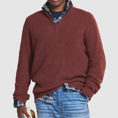 Frans - Heren kasjmier business casual trui met ritssluiting