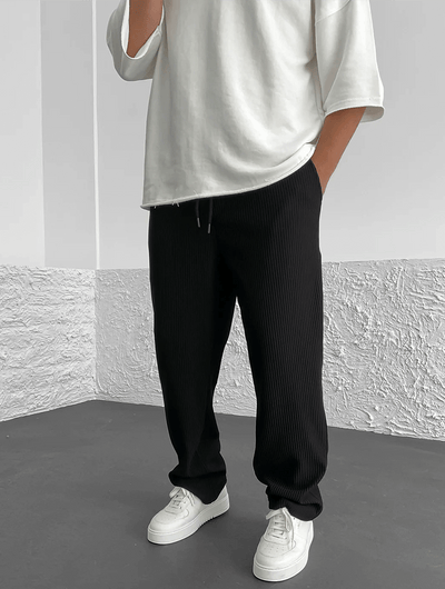 Milan - Casual geribbelde broek