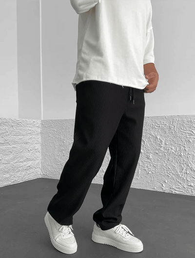 Milan - Casual geribbelde broek