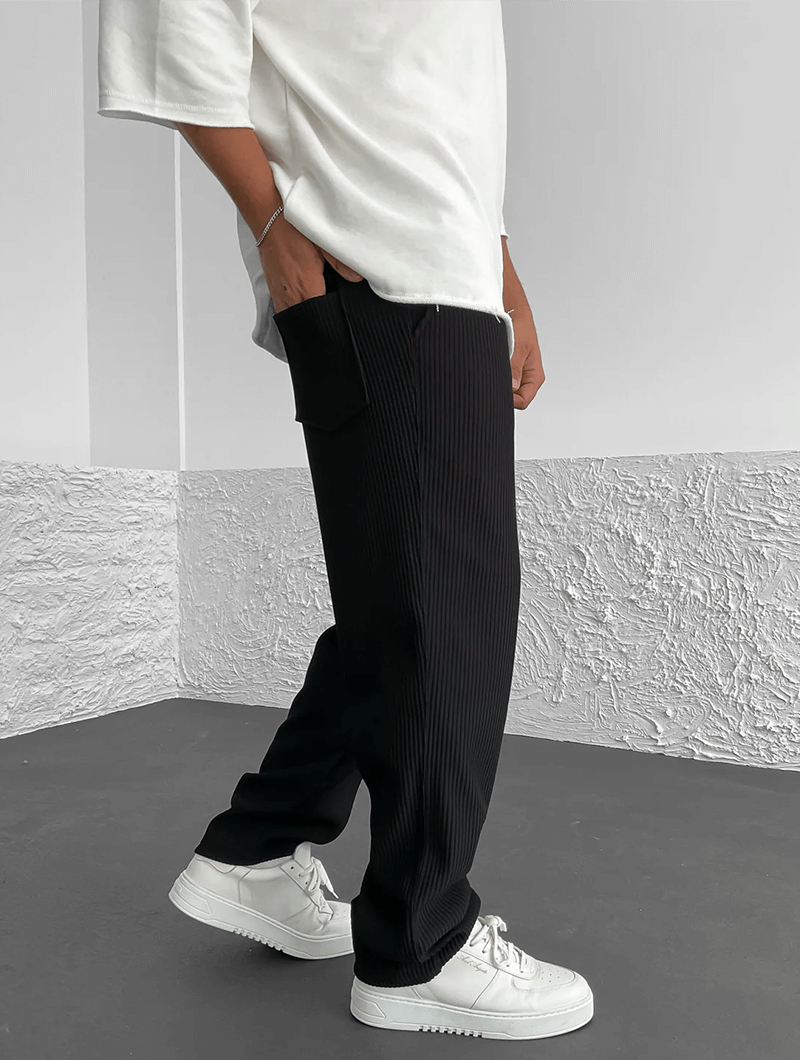 Milan - Casual geribbelde broek