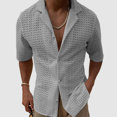 Aaron - Effen gebreid shirt met kapsel