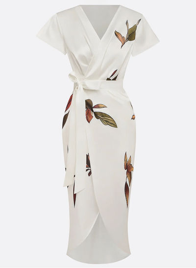 NOMI - Elegante witte satijnen jurk