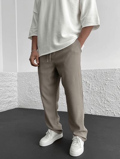 Milan - Casual geribbelde broek
