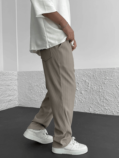 Milan - Casual geribbelde broek