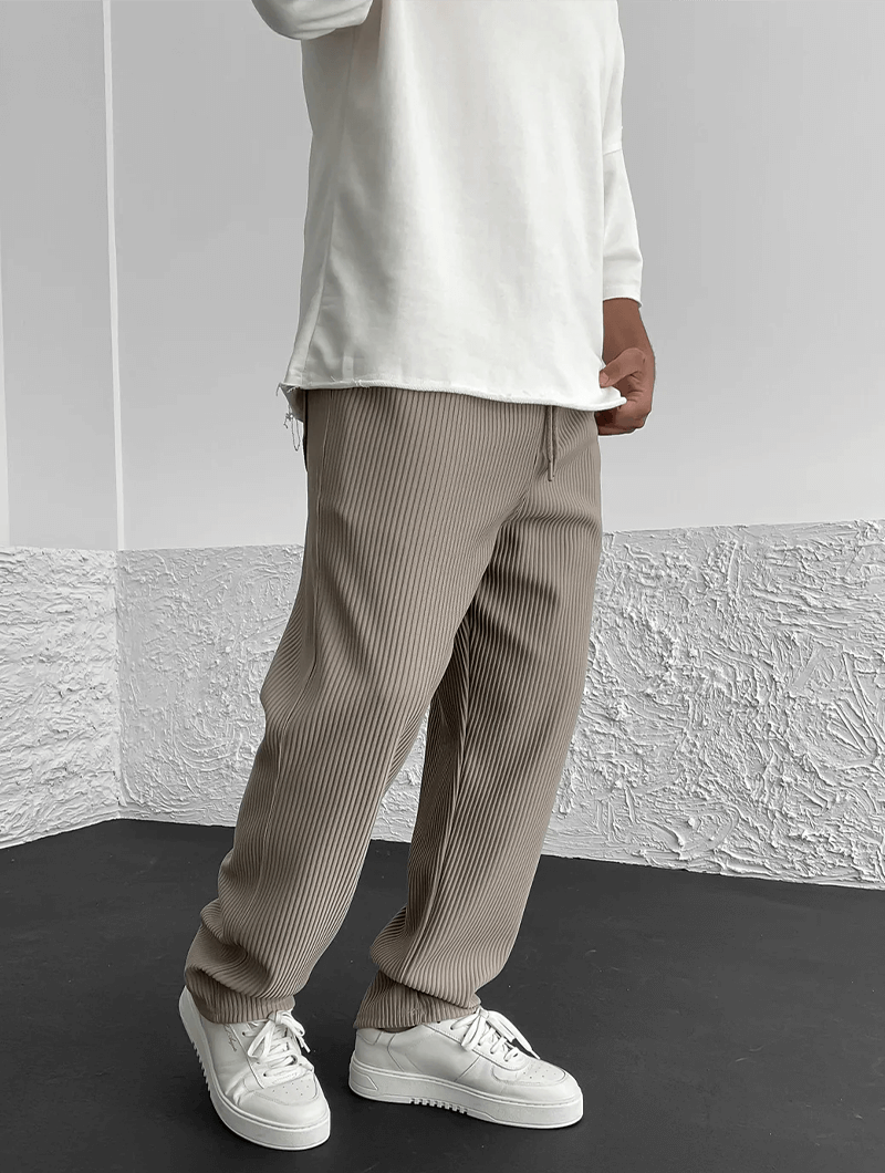 Milan - Casual geribbelde broek