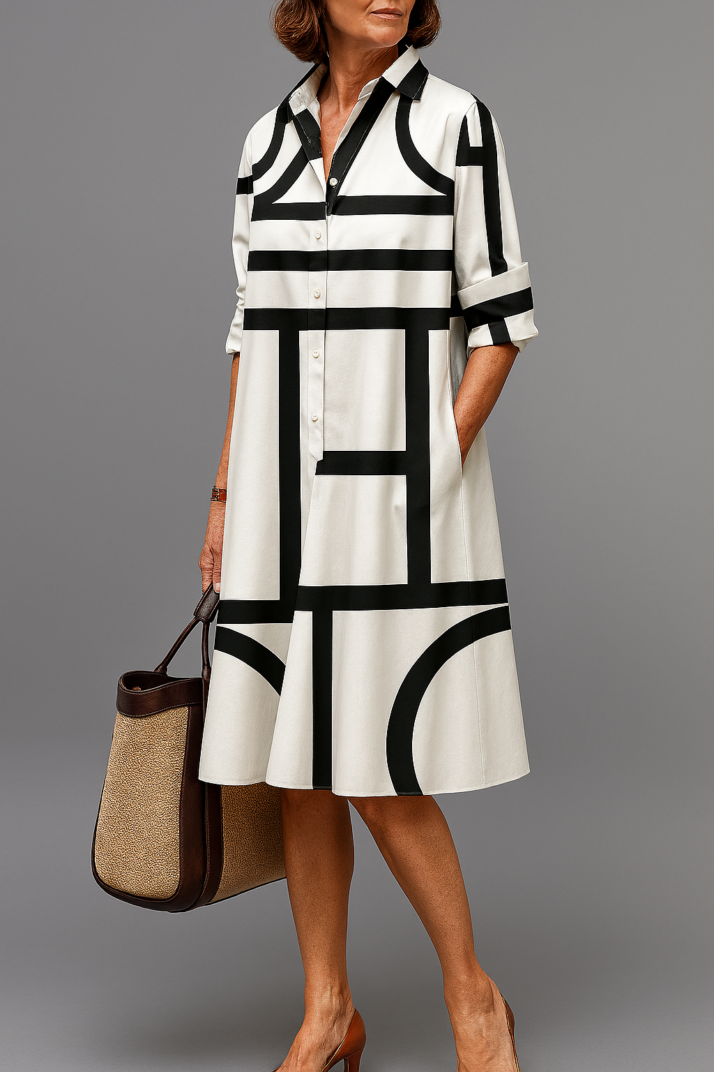 Brigitte - Luxe midi-jurk voor moeiteloze elegantie