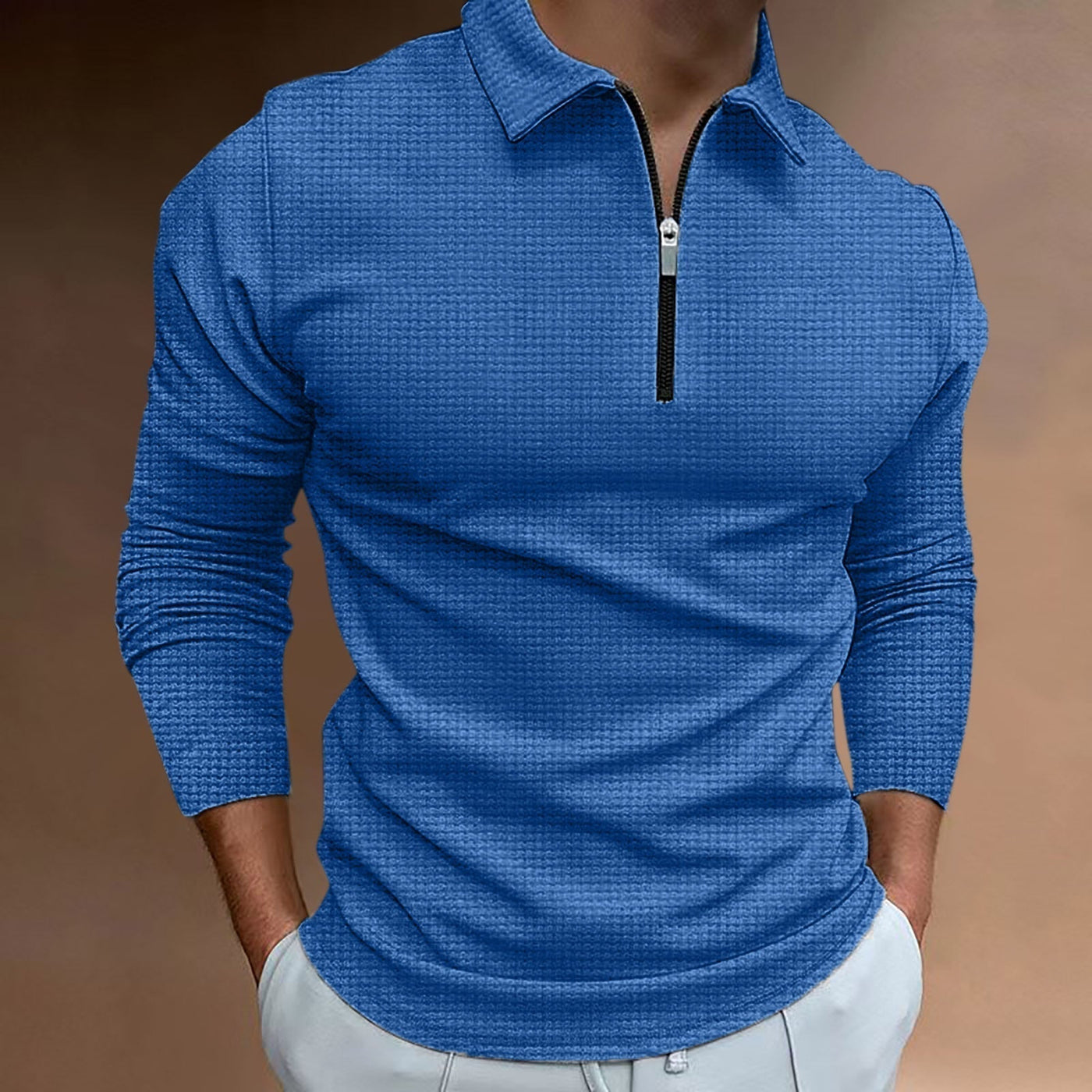 Armando - Heren T-shirt met nieuwe rits en lange mouwen