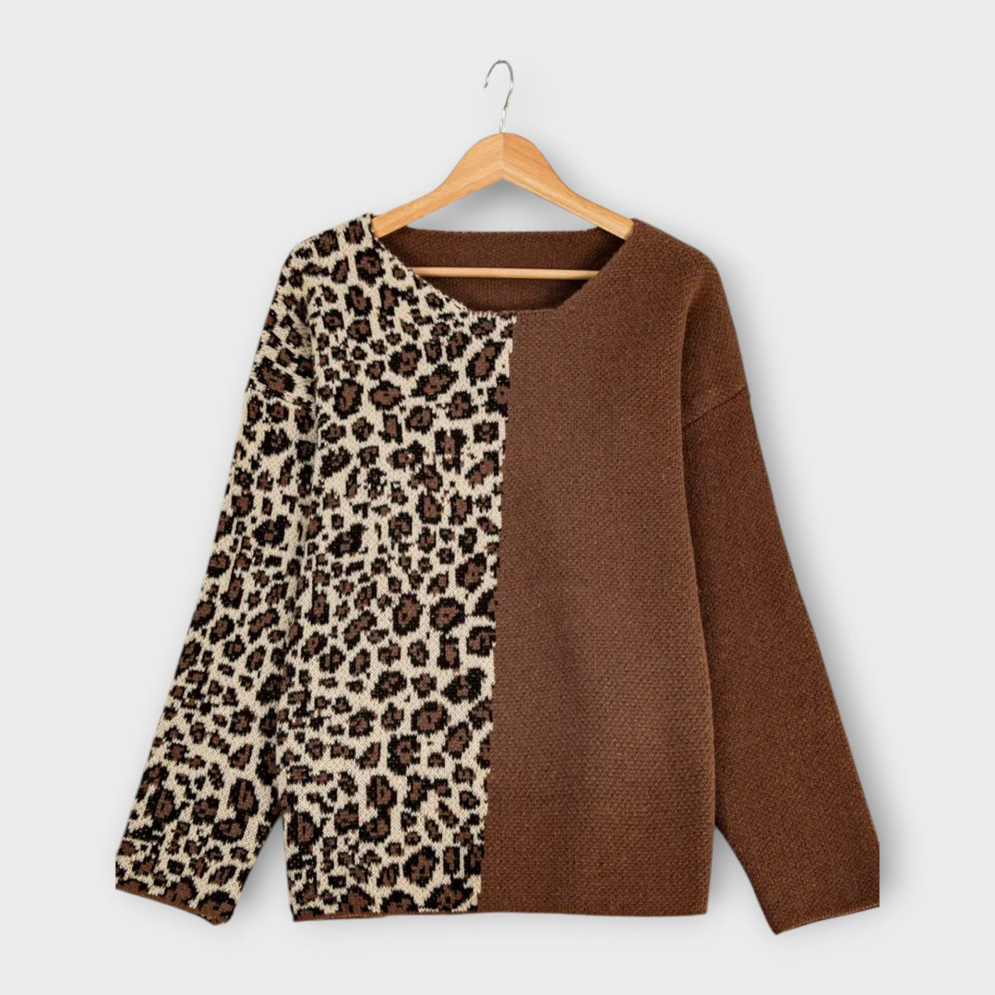 Marina - Casual trui met luipaardprint