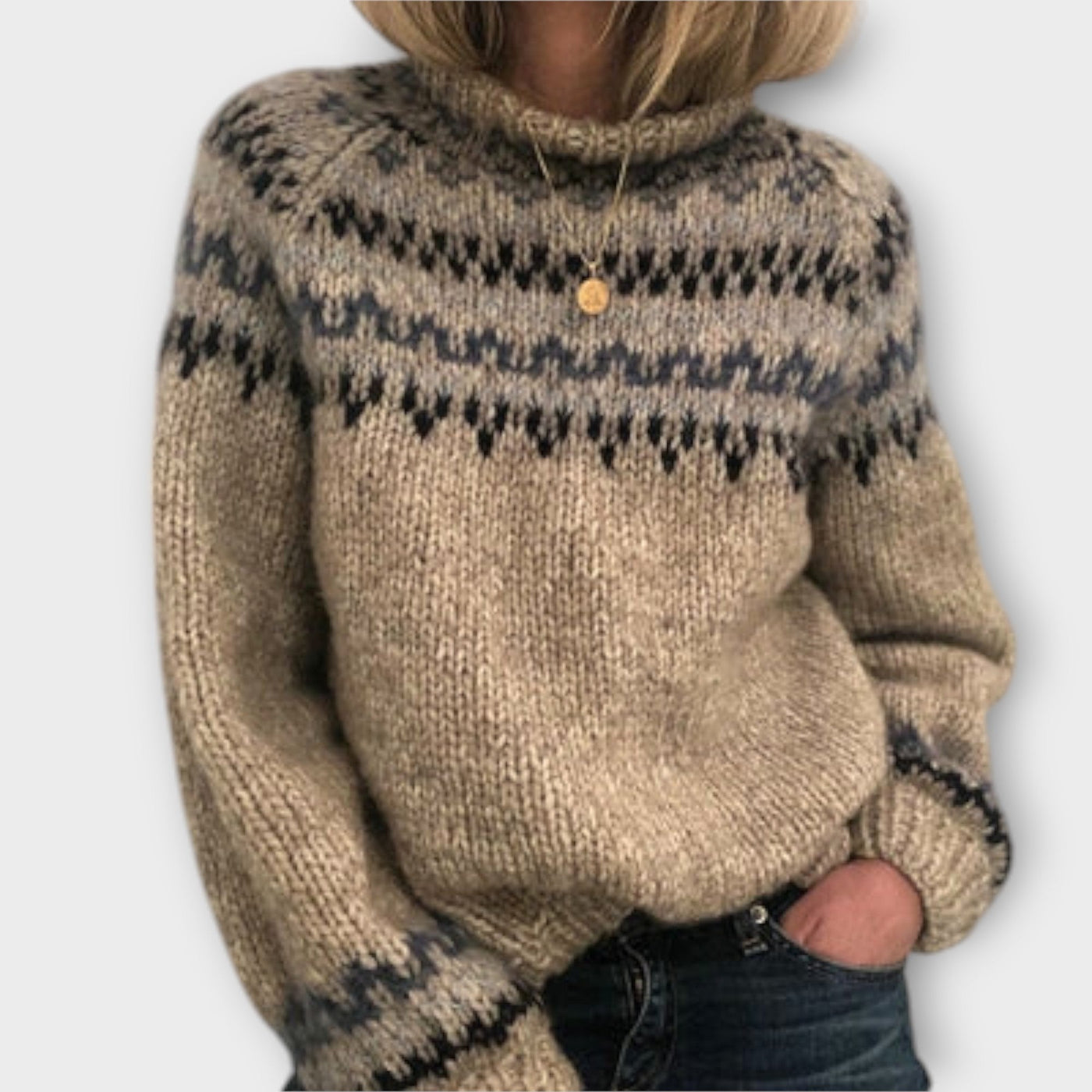 Helena - Zachte Fair Isle gebreide trui
