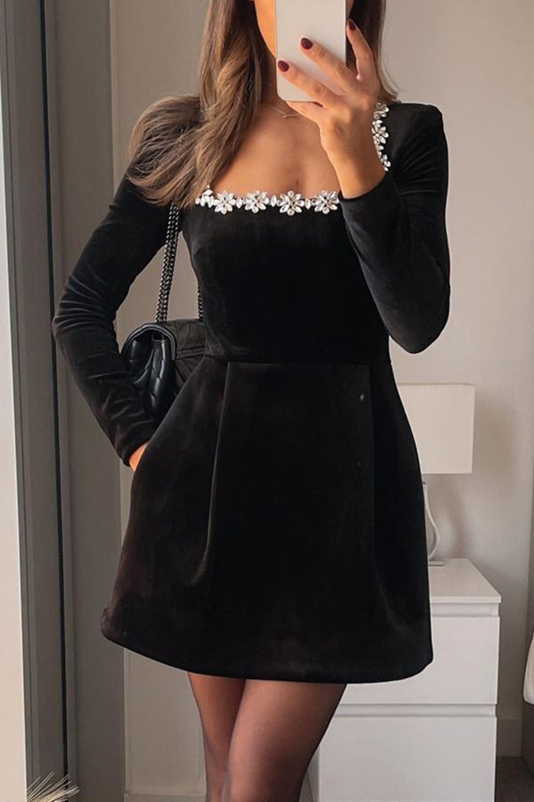 Barbara - Fluwelen minijurk