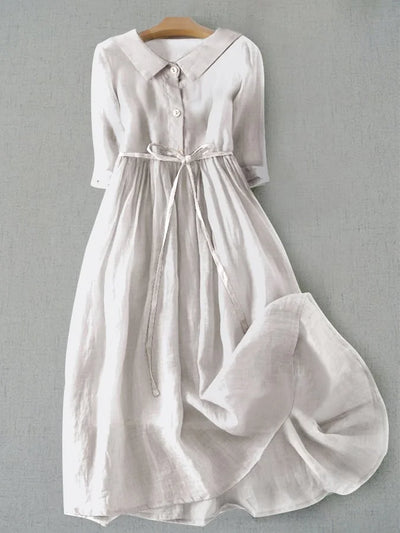 Lux - Elegante jurk met halve mouwen en tailleband