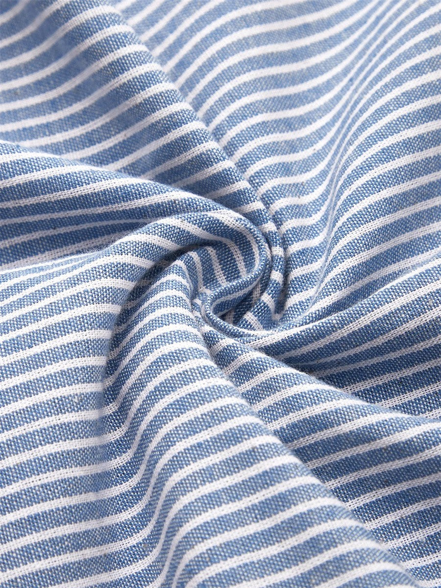 Annika | Elegante gestreepte midi-jurk met een door de zee geïnspireerde uitstraling