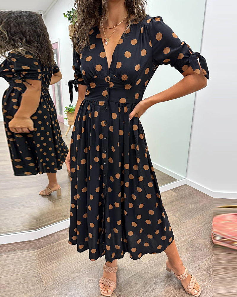 Monique | Elegante jurk met stippen