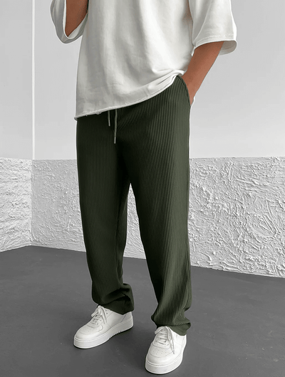 Milan - Casual geribbelde broek