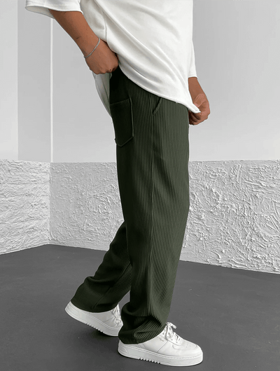Milan - Casual geribbelde broek