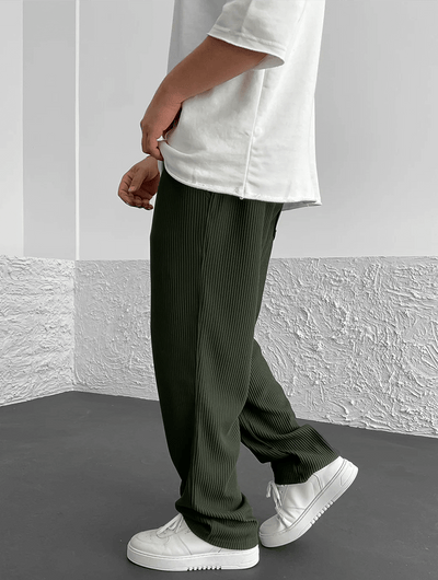 Milan - Casual geribbelde broek