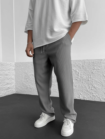 Milan - Casual geribbelde broek