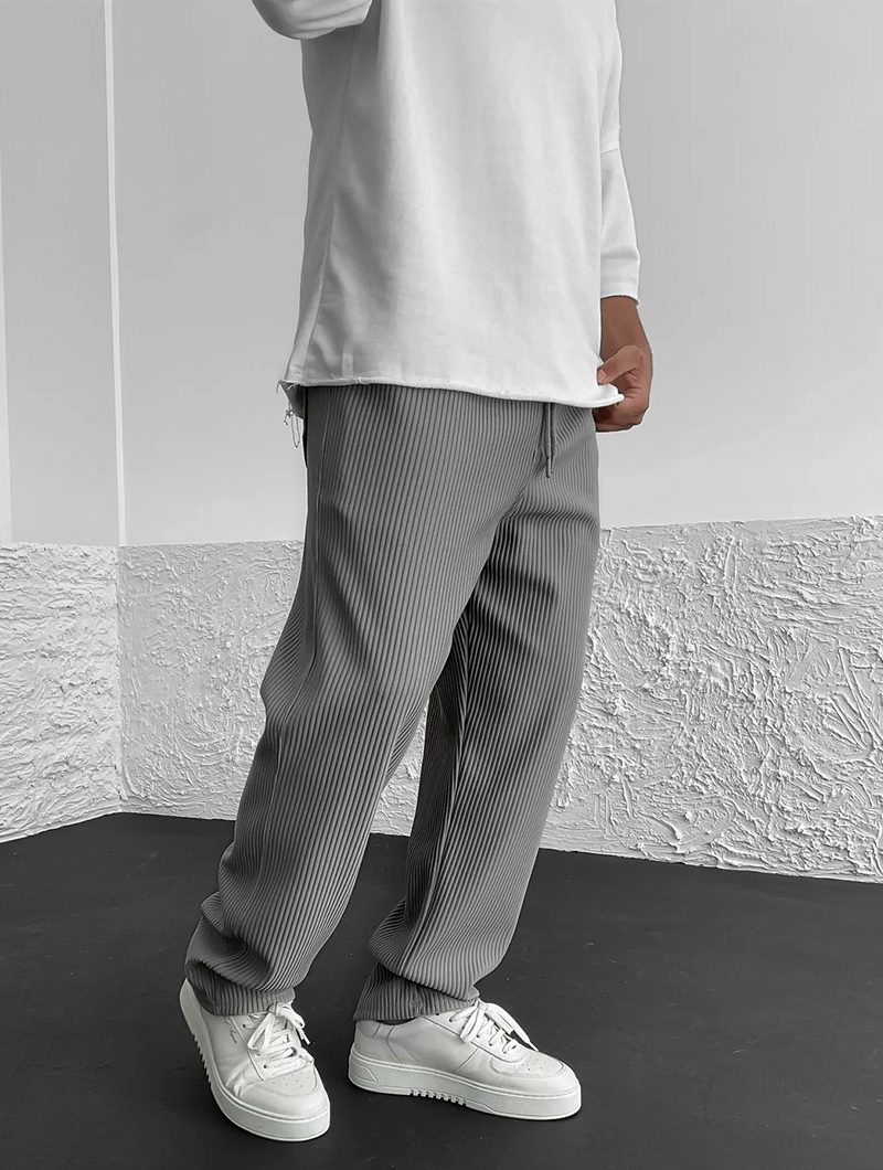 Milan - Casual geribbelde broek