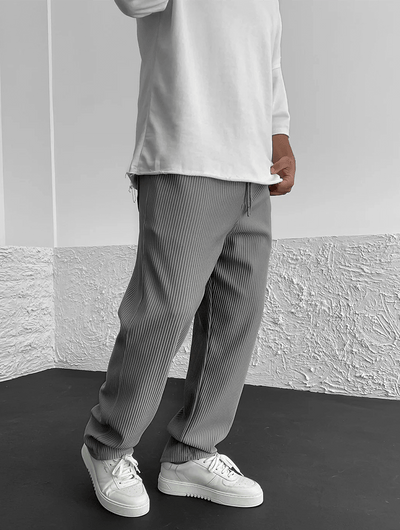 Milan - Casual geribbelde broek